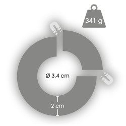 Fetish Collection Ballstretcher magnétique Stretcheo 34 mm - Hauteur 2 cm - Poids 325g